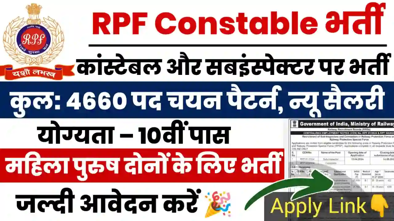 Railway RPF Constable Bharti Jari