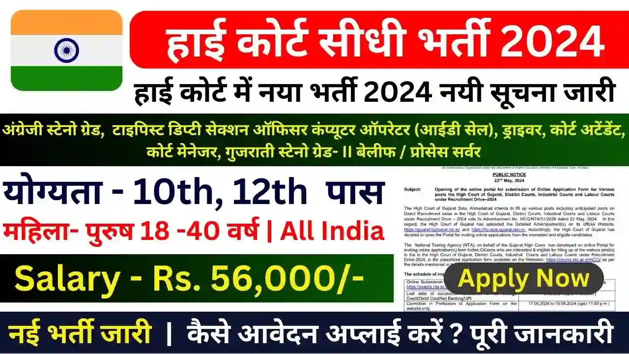 High Court New Vacancy 2024 Notification Apply