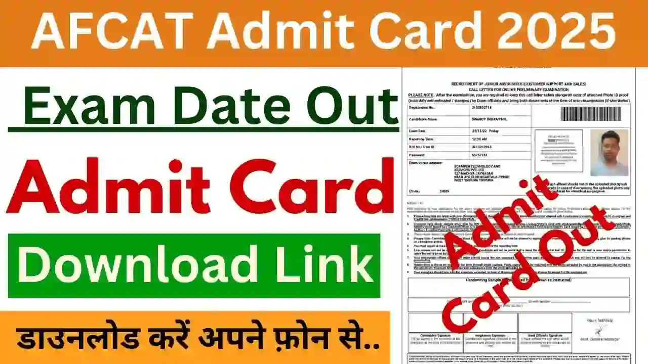 AFCAT Admit Card 2025